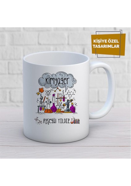 Kişiye Özel Isim Yazılabilir Kimyager Kupa Bardak