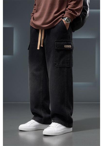 Reax Luiz Beli Lastikli ve Ipli Komando Baggy Fit Kot Kargo Pantolon fiyatları
