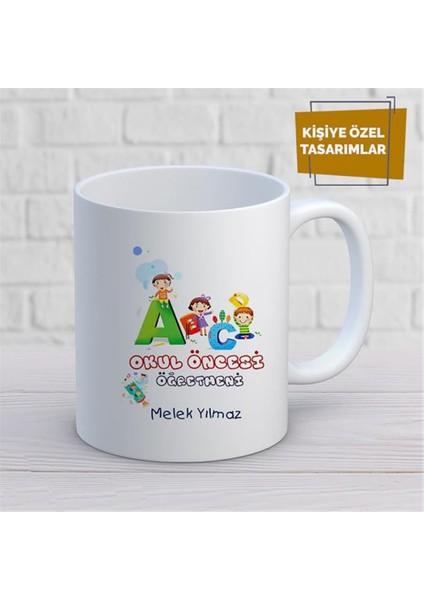 Kişiye Özel Isim Yazılabilir Okul Öncesi Öğretmeni Kupa Bardak