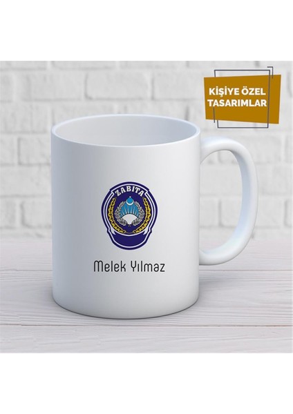 Kişiye Özel Isim Yazılabilir Zabıta Kupa Bardak