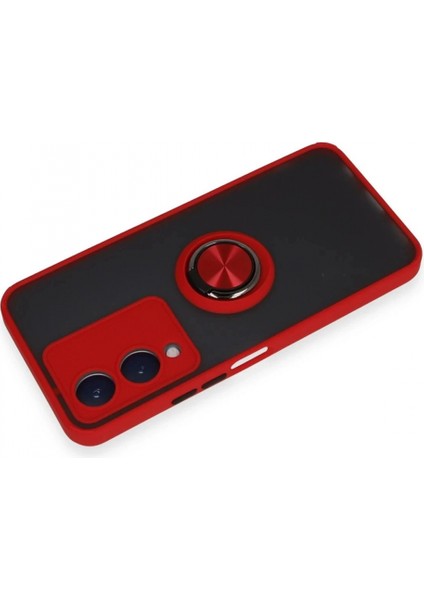 Vivo Y17S Kılıf Montreal Yüzüklü Silikon Kapak - Kırmızı modelleri