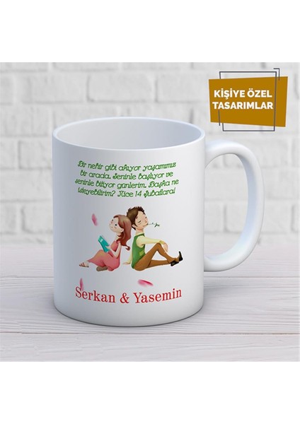 Kişiye Özel Isim Yazılabilir Sevgi Temalı Kupa Bardak