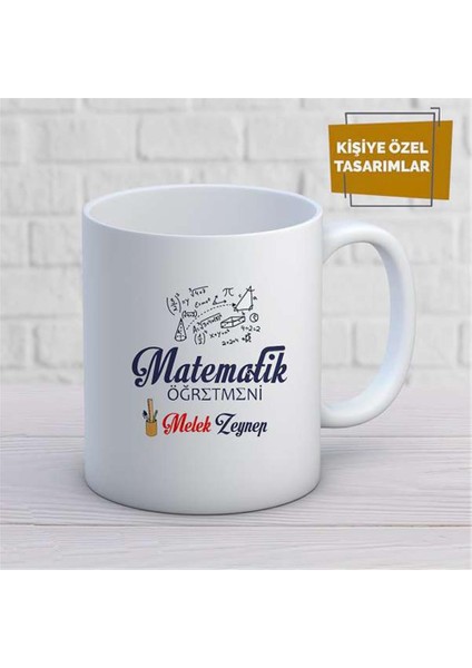 Kişiye Özel Isim Yazılabilir Matematik Öğretmeni Kupa Bardak