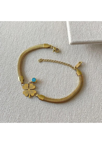 Italyan Yonca Bileklik Kolye Çelik Set fiyatları