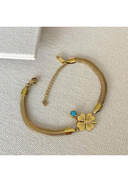 Italyan Yonca Bileklik Kolye Çelik Set fırsatları