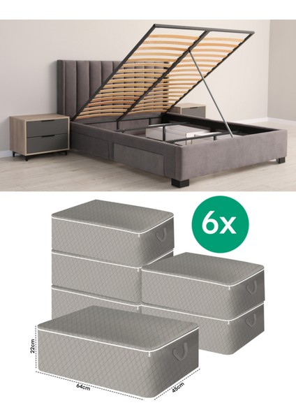 6 Adet Büyük Boy Kalın Kumaş Hurç, Yastık, Yorgan, Çok Amaçlı, 64X45X20CM fiyatları