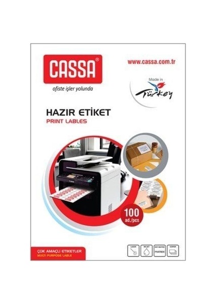 Cassa 1321 Laser Etiket 52X21MM 56X100 5600 Adet