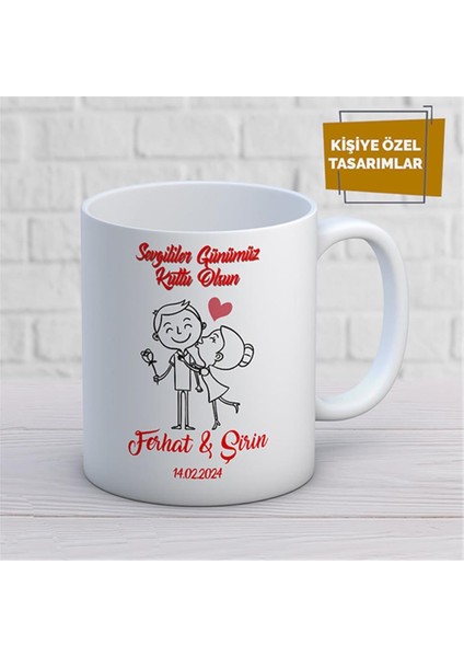 Kişiye Özel Isim Yazılabilir Sevgi Temalı Kupa Bardak