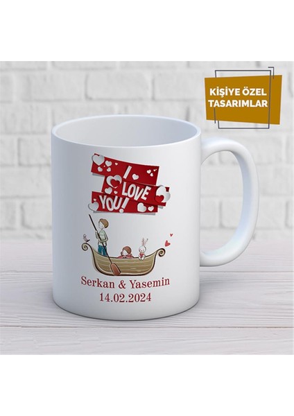 Kişiye Özel Isim Yazılabilir Sevgi Temalı Kupa Bardak