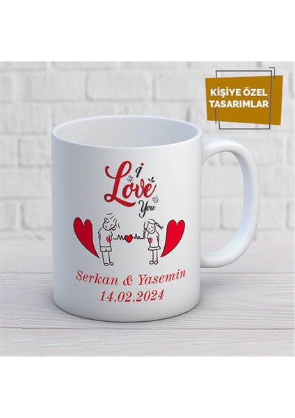 Kişiye Özel Isim Yazılabilir Sevgi Temalı Kupa Bardak