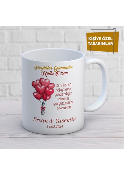 Kişiye Özel Isim Yazılabilir Sevgi Temalı Kupa Bardak