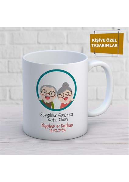 Kişiye Özel Isim Yazılabilir Sevgililer Günümüz Kutlu Olsun Kupa Bardak