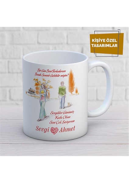 Kişiye Özel Isim Yazılabilir Sevgi Temalı Kupa Bardak