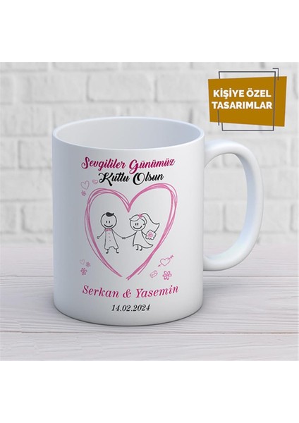 Kişiye Özel Isim Yazılabilir Sevgi Temalı Kupa Bardak
