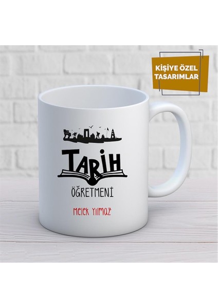 Kişiye Özel Isim Yazılabilir Tarih Öğretmeni Kupa Bardak