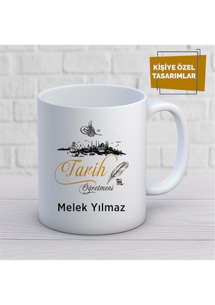 Kişiye Özel Isim Yazılabilir Tarih Öğretmeni Kupa Bardak