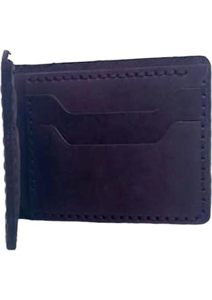 El Yapımı Hakiki Crazy Deri Italyan Model Cüzdan Mor