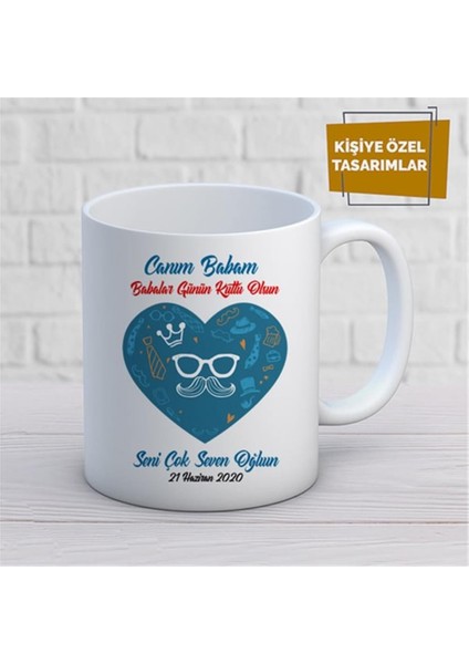 Kişiye Özel Isim Yazılabilir Canım Babam Kupa Bardak