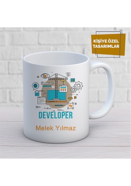 Kişiye Özel Isim Yazılabilir Developer Kupa Bardak