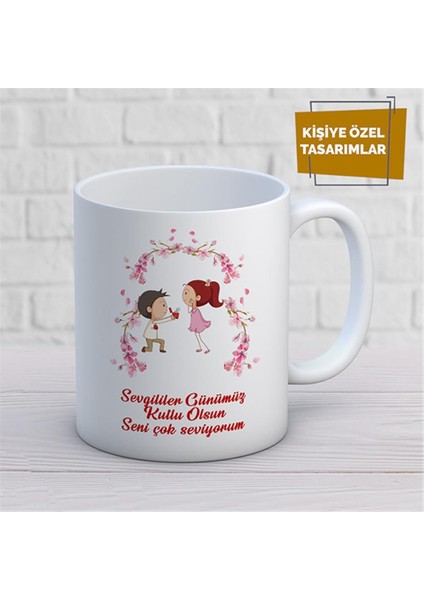 Kişiye Özel Isim Yazılabilir Sevgi Temalı Kupa Bardak