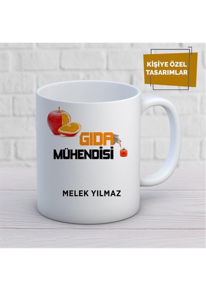 Kişiye Özel Isim Yazılabilir Gıda Mühendisi Kupa Bardak