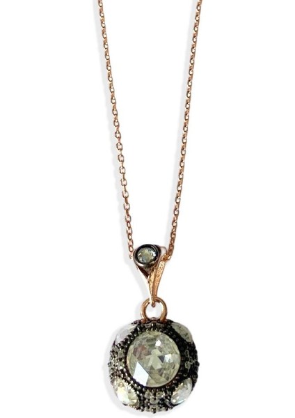 Elmas Montür Modeli Taşlı Rose Gold Gümüş Kolye indirimleri