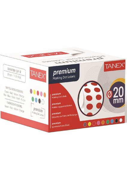Nokta Etiketi 20 mm Kırmızı 2500 Li