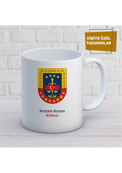 Kişiye Özel Isim Yazılabilir Jandarma Kupa Bardak