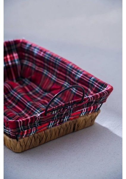 Hasır Ekose Dikdörtgen Ekmek Sepeti 31CM fiyatları