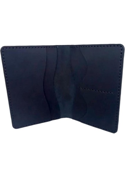 El Yapımı Hakiki Crazy Deri Pasaportluk Siyah