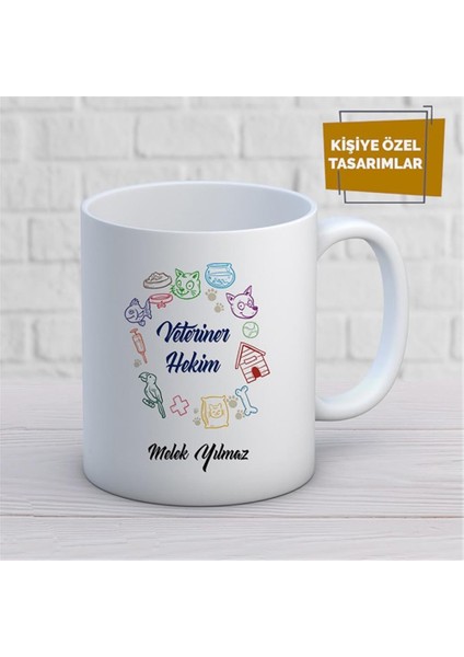 Kişiye Özel Isim Yazılabilir Veteriner Hekim Kupa Bardak