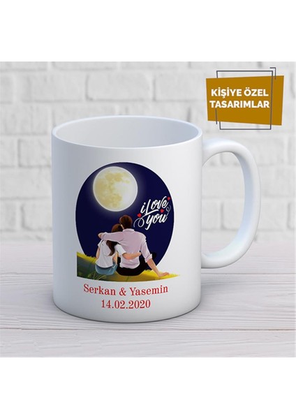 Kişiye Özel Isim Yazılabilir Sevgi Temalı Kupa Bardak