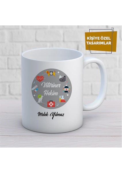Kişiye Özel Isim Yazılabilir Veteriner Hekim Kupa Bardak