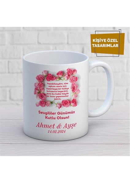 Kişiye Özel Isim Yazılabilir Sevgi Temalı Kupa Bardak