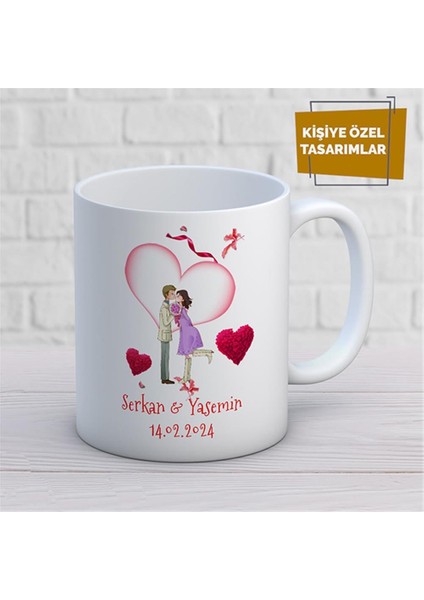 Kişiye Özel Isim Yazılabilir Sevgi Temalı Kupa Bardak
