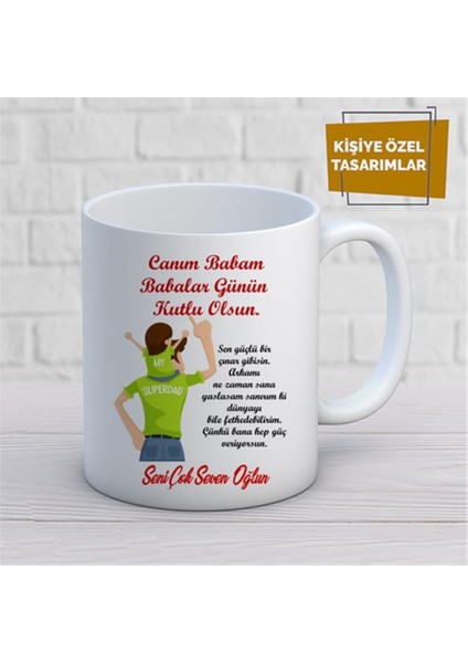 Kişiye Özel Isim Yazılabilir Canım Babam Babalar Günün Kutlu Olsun Kupa Bardak