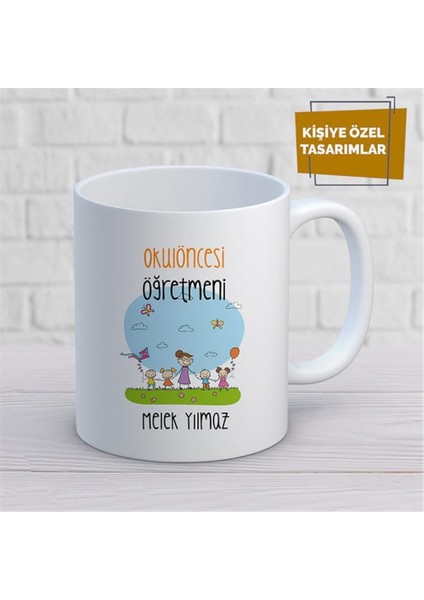 Kişiye Özel Isim Yazılabilir Okul Öncesi Öğretmeni Kupa Bardak