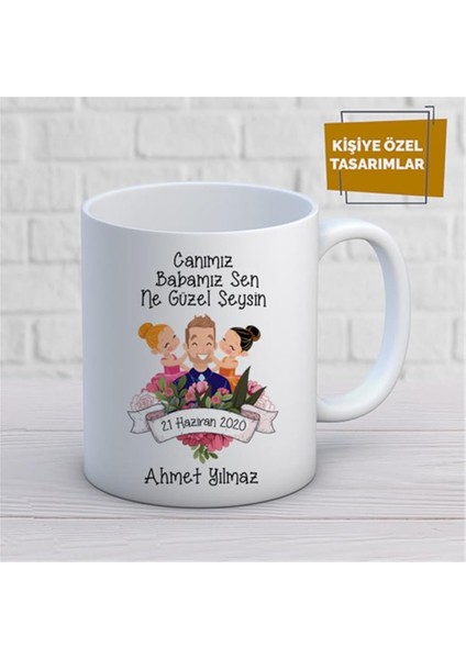 Kişiye Özel Isim Yazılabilir Canım Babamız Sen Ne Güzel Şeysin Kupa Bardak