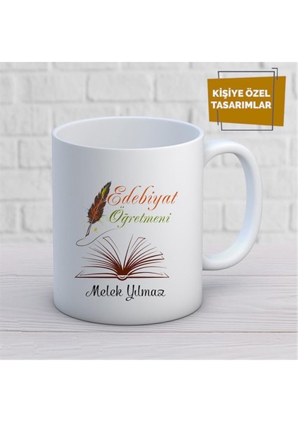 Kişiye Özel Isim Yazılabilir Edebiyat Öğretmenikupa Bardak