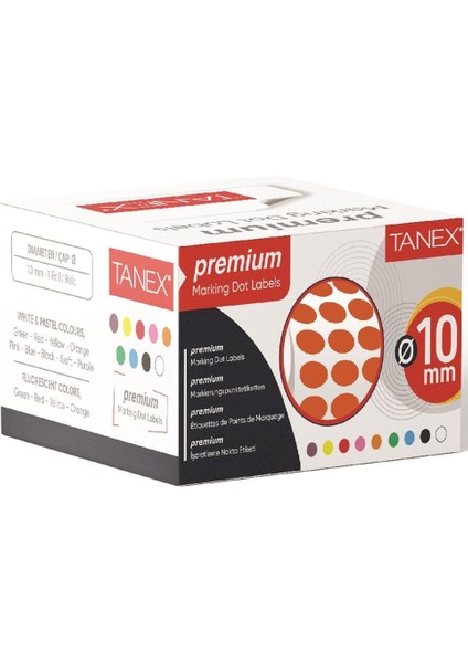 Nokta Etiketi 5000 Li Tekli Kutu 10 mm Turuncu