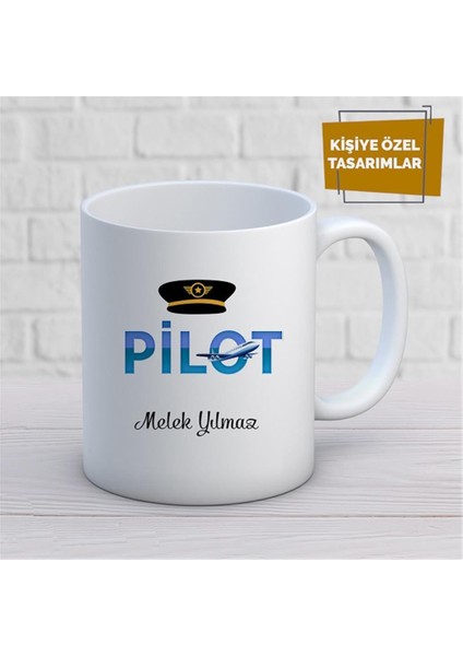 Kişiye Özel Isim Yazılabilir Pilot Kupa Bardak