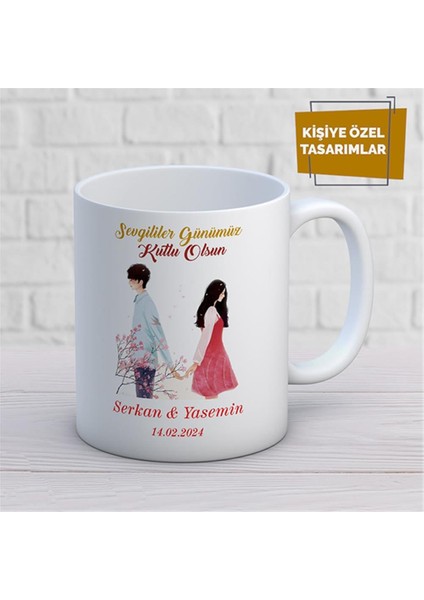 Kişiye Özel Isim Yazılabilir Sevgi Temalı Kupa Bardak