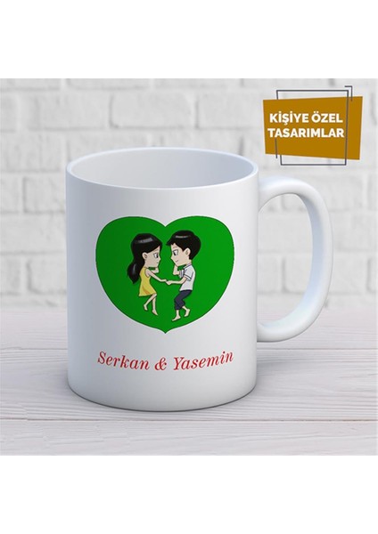 Kişiye Özel Isim Yazılabilir Sevgi Temalı Kupa Bardak