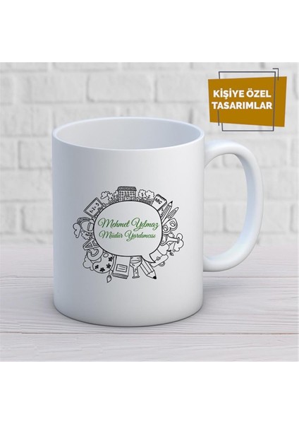 Kişiye Özel Isim Yazılabilir Müdür Yardımcısı Kupa Bardak