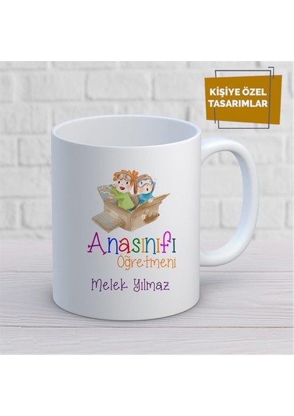 Kişiye Özel Isim Yazılabilir Anasınıfı Öğretmeni Kupa Bardak