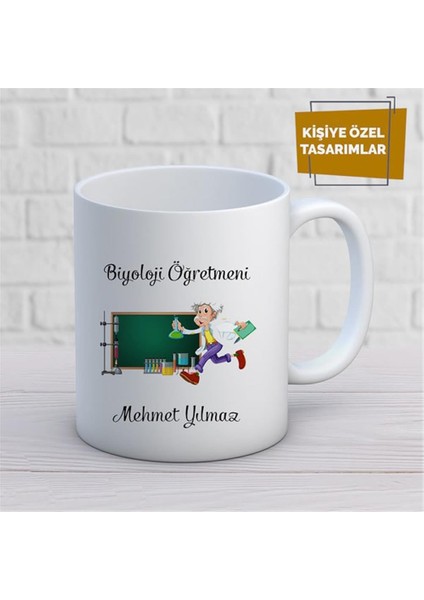 Kişiye Özel Isim Yazılabilir Biyoloji Öğretmeni Kupa Bardak