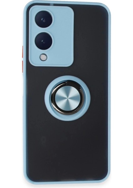 Vivo Y17S Kılıf Montreal Yüzüklü Silikon Kapak - Buz Mavi