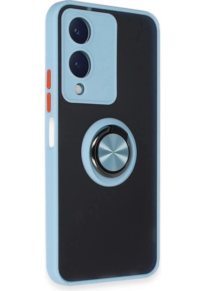 Vivo Y17S Kılıf Montreal Yüzüklü Silikon Kapak - Buz Mavi fiyatları