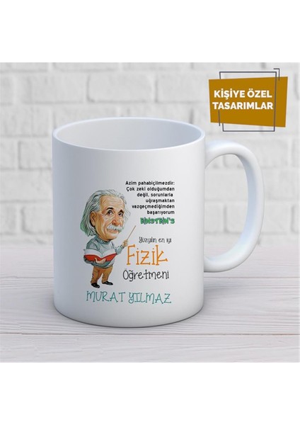 Kişiye Özel Isim Yazılabilir Fizik Öğretmeni Kupa Bardak