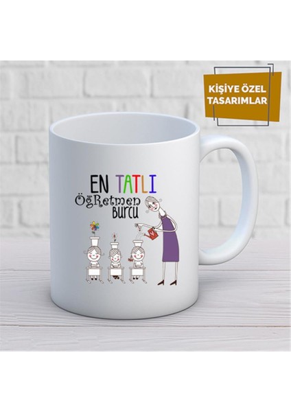 Kişiye Özel Isim Yazılabilir En Tatlı Öğretmen Kupa Bardak